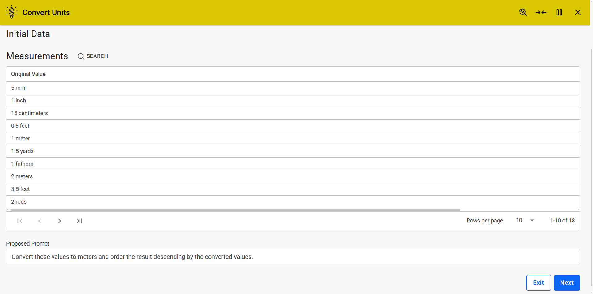 Convert Units Initial Data