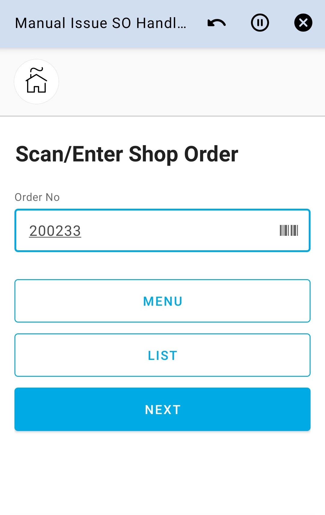 Enter Shop Order