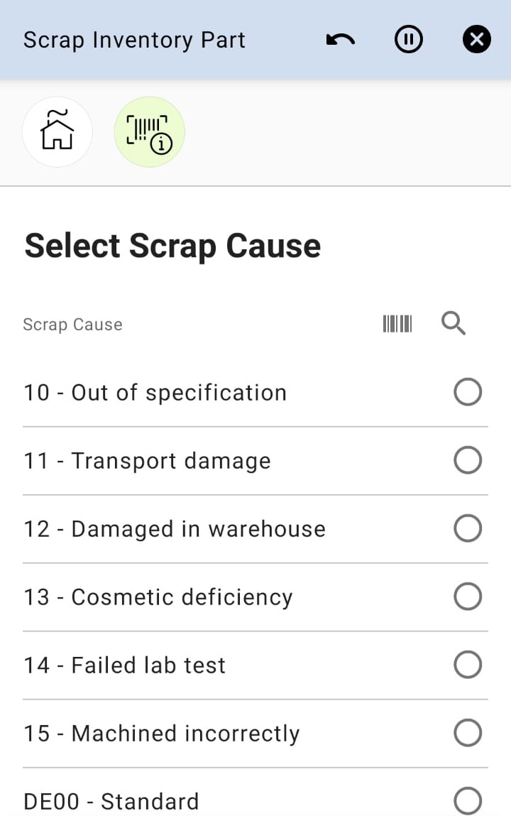 Select Scrap cause