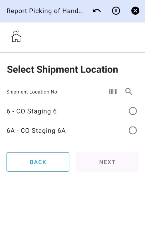 Select Shipment Location 1